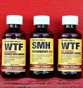 120ml O.M.G OMG Liquids WTF W.T.F S.M.H. SMH Strawberry Sour Belt